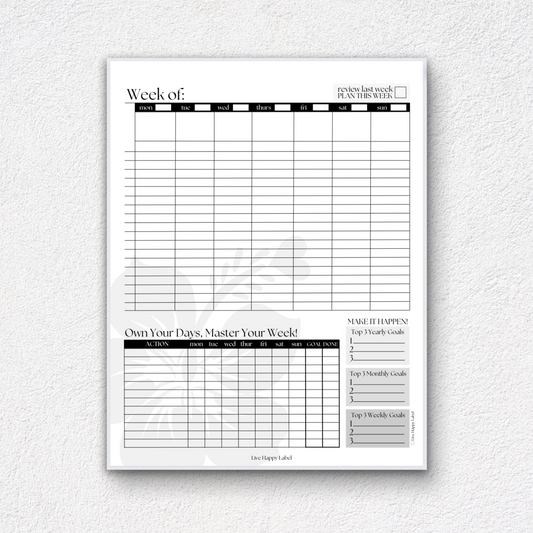 Weekly Planner Notepad | LHL Collection ~ 8.5" x 11"