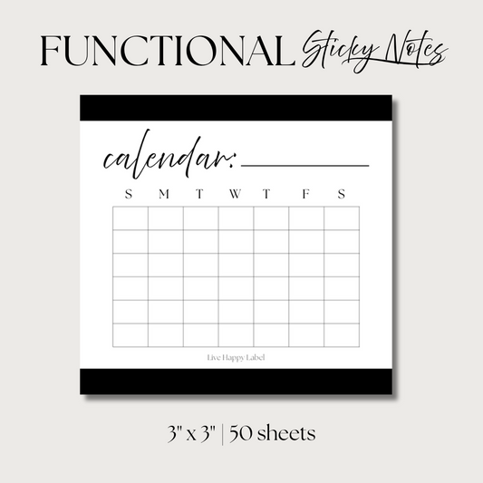 Calendar | Functional Sticky Notes | 3" x 3"