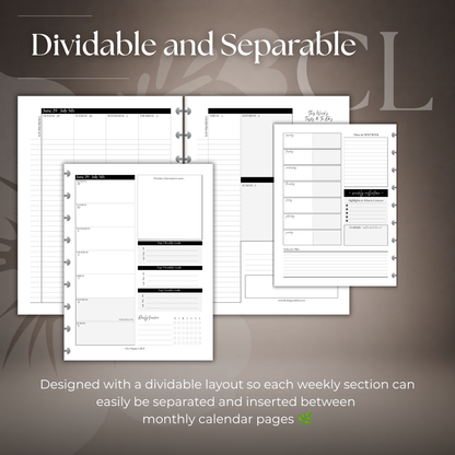 2026-2027 "BOX" Layout Weekly Planner WO4P | Classic 9-Hole Discbound