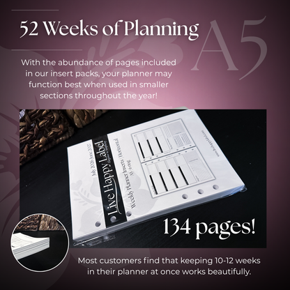2026-2027 "Horizontal" Layout Weekly Planner WO2P | A5 6-Hole Ringbound