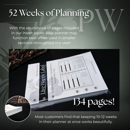 2026-2027 "Horizontal" Layout Weekly Planner WO2P | Personal Wide 6-Hole Ringbound