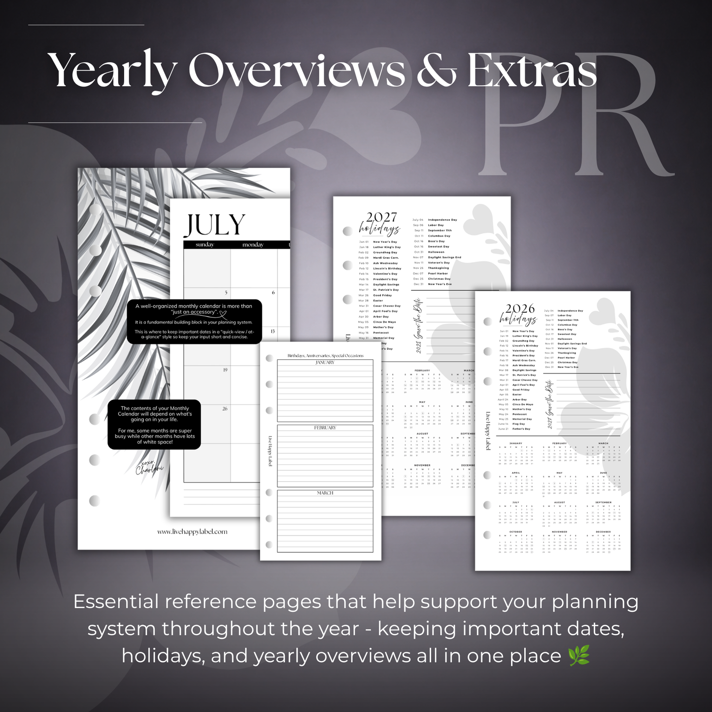 2026-2027 Monthly Calendar  MO2P | Personal 6-Hole Ringbound
