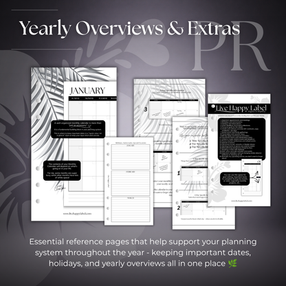 Undated Monthly Calendar  MO2P | Personal 6-Hole Ringbound