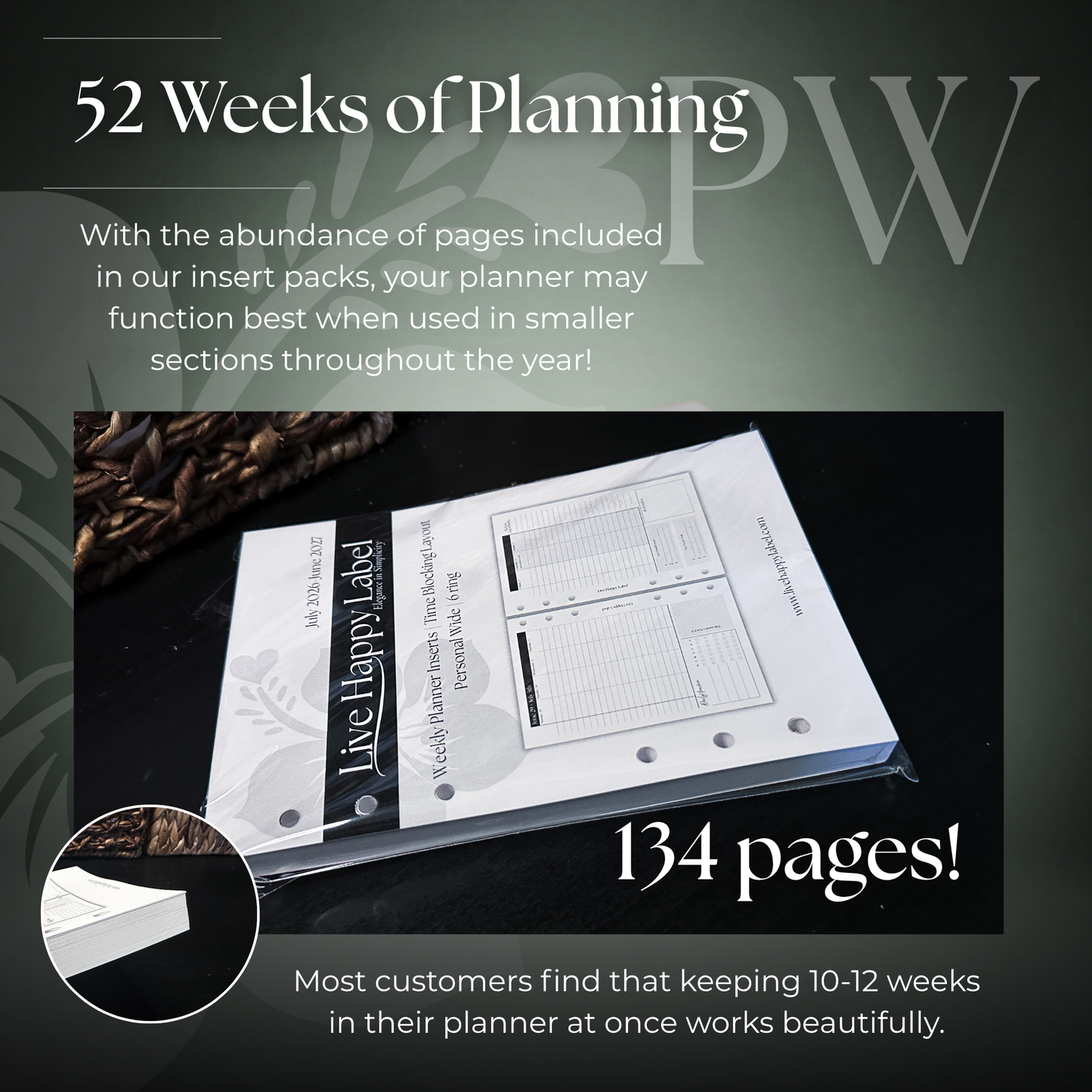 2026-2027 "Time Blocking" Layout Weekly Planner WO2P | Personal Wide 6-Hole Ringbound