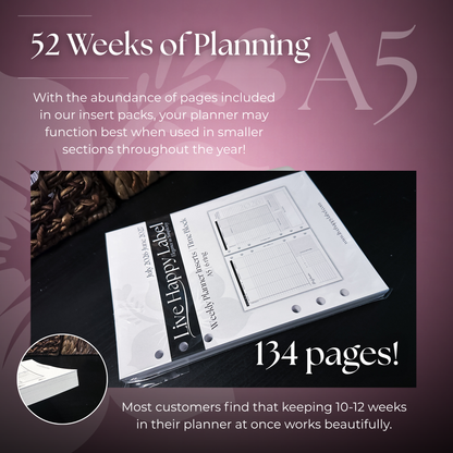 2026-2027 "Time Blocking" Layout Weekly Planner WO2P | A5 6-Hole Ringbound