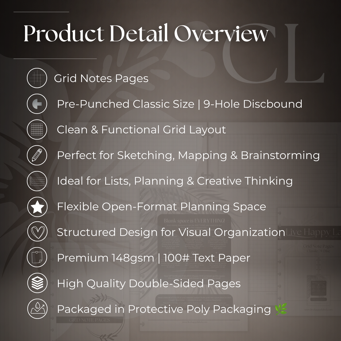 Grid Note Pages | Classic 9-Hole Discbound