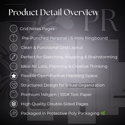 Grid Note Pages | Personal 6-Hole Ringbound