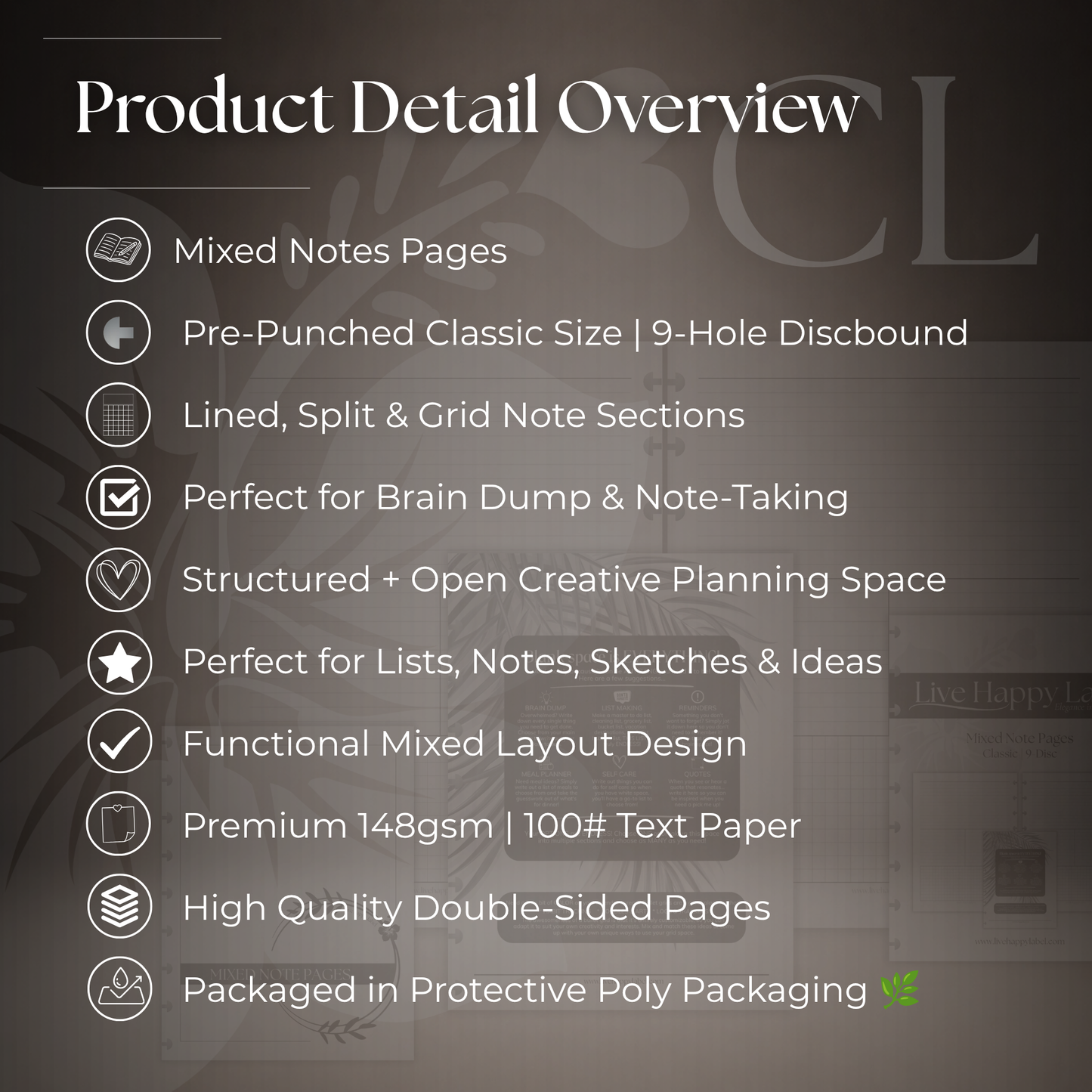 Mixed Note Pages | Classic 9-Hole Discbound