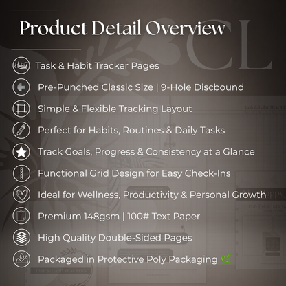 Task & Habit Trackers | Classic 9-Hole Discbound