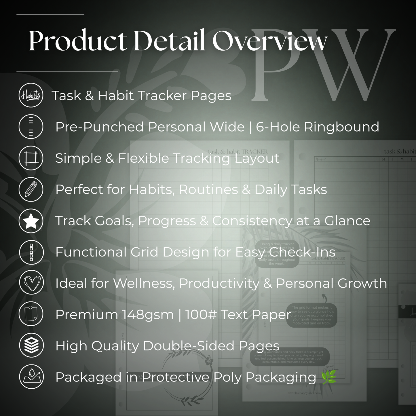 Task & Habit Trackers | Personal Wide 6-Hole Ringbound