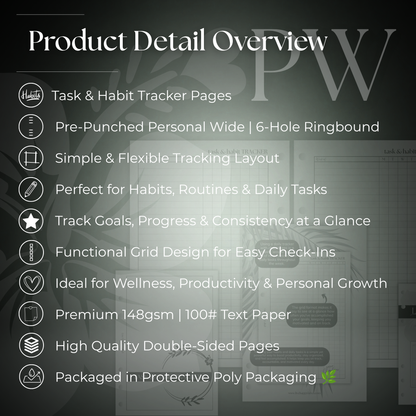 Task & Habit Trackers | Personal Wide 6-Hole Ringbound
