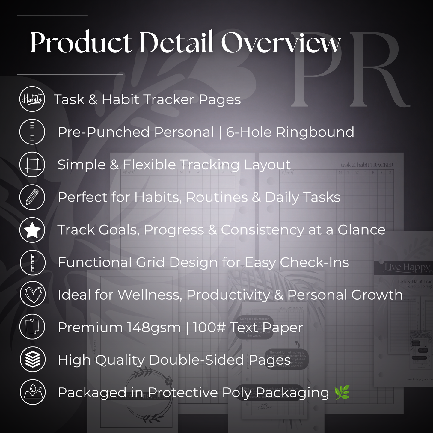 Task & Habit Trackers | Personal 6-Hole Ringbound