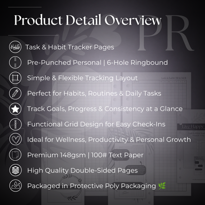 Task & Habit Trackers | Personal 6-Hole Ringbound