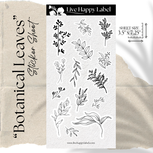 "Botanical Leaves" Sticker Sheet | LHL24106