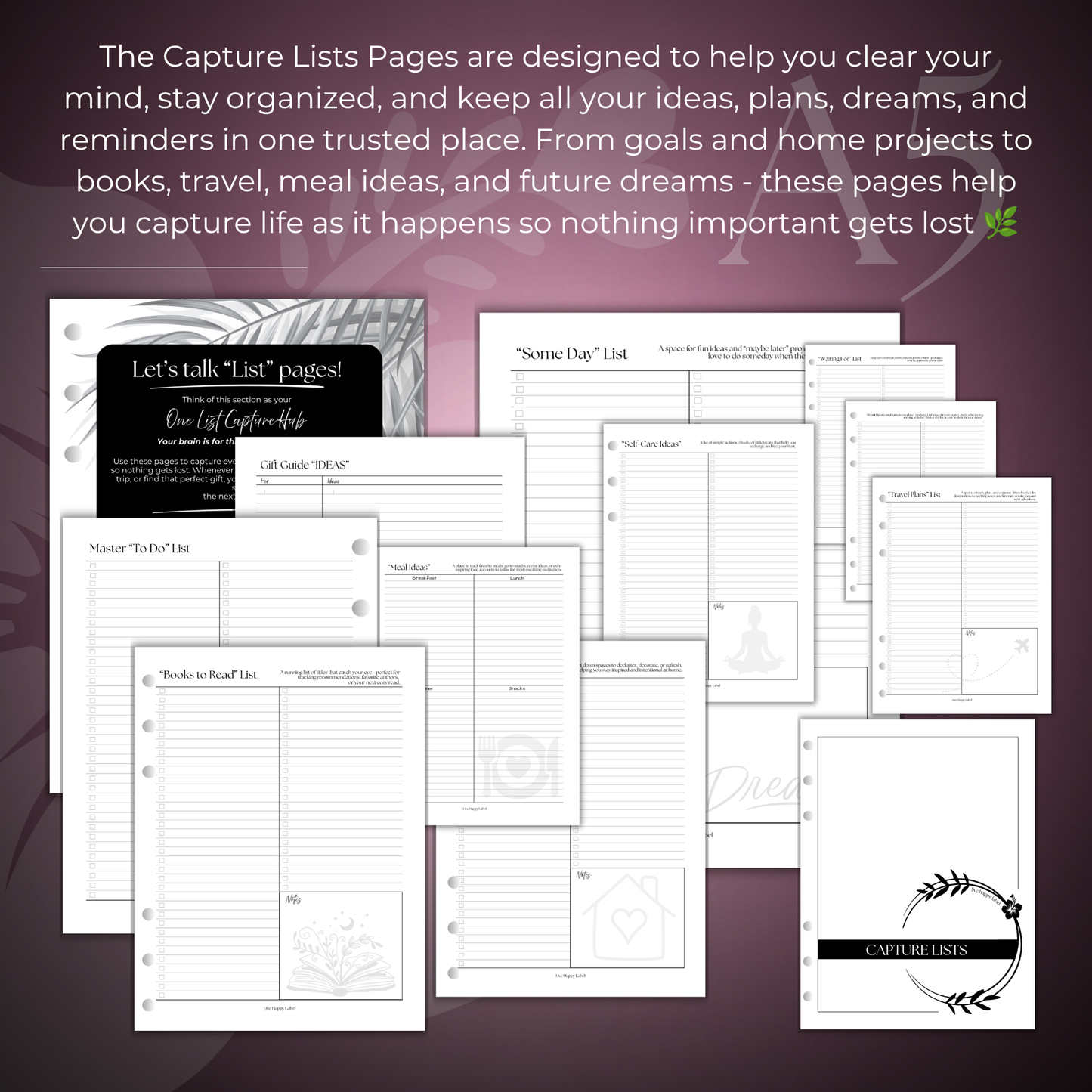 Capture List Hub | A5 6-Hole Ringbound