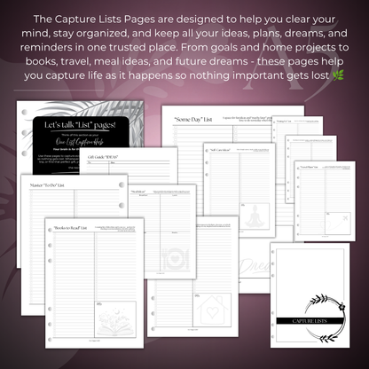 Capture List Hub | A5 6-Hole Ringbound