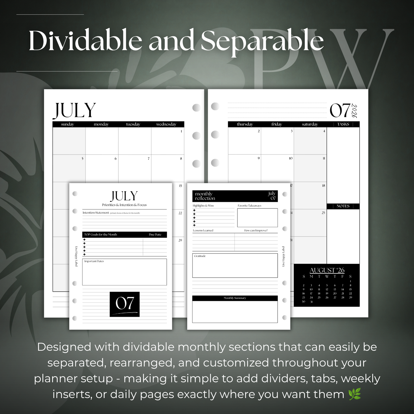2026-2027 Monthly Calendar  MO2P | Personal Wide 6-Hole Ringbound