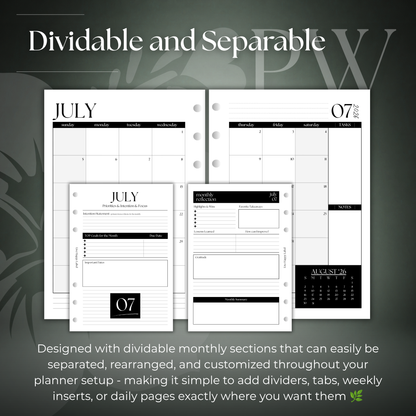2026-2027 Monthly Calendar  MO2P | Personal Wide 6-Hole Ringbound