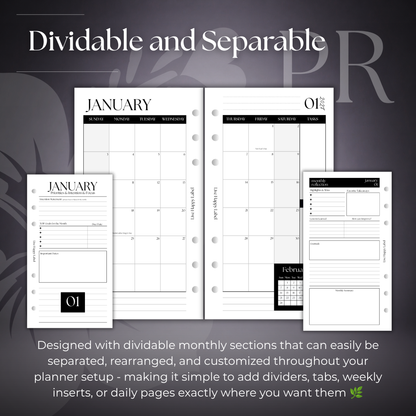 2027 Monthly Calendar  MO2P | Personal 6-Hole Ringbound