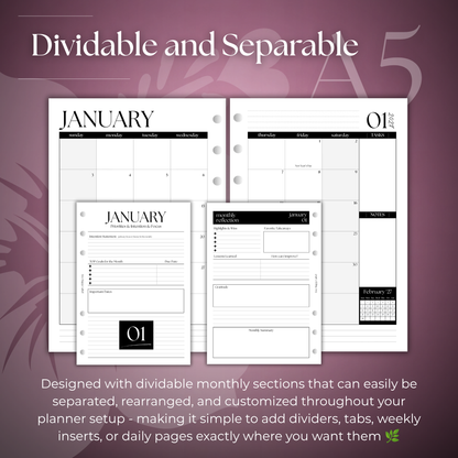 2027 Monthly Calendar  MO2P | A5 6-Hole Ringbound