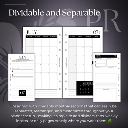 2026-2027 Monthly Calendar  MO2P | Personal 6-Hole Ringbound