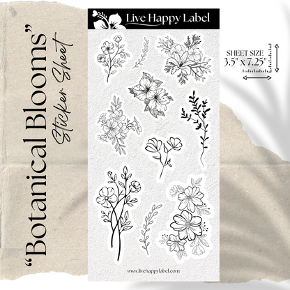 "Botanical Blooms" Sticker Sheet | LHL24107