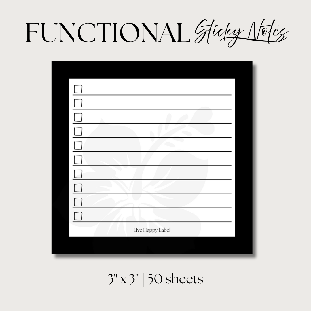 Checkbox Hibiscus | Functional Sticky Notes | 3