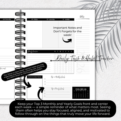 2026 Foundations Planner ~ Tropical Palm | 7" x 9" Double Wire-O