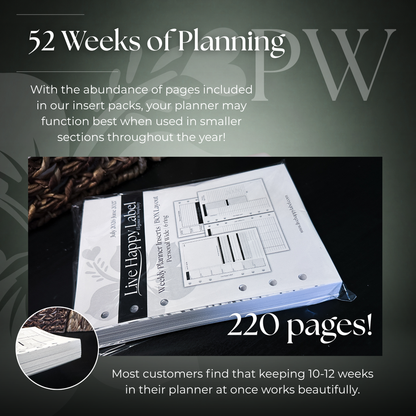 2026-2027 "BOX" Layout Weekly Planner WO4P | Personal Wide 6-Hole Ringbound