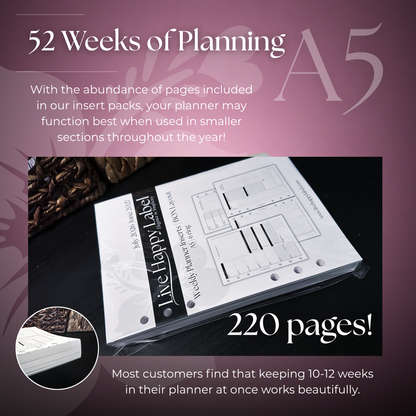 2026-2027 "BOX" Layout Weekly Planner WO4P | A5 6-Hole Ringbound