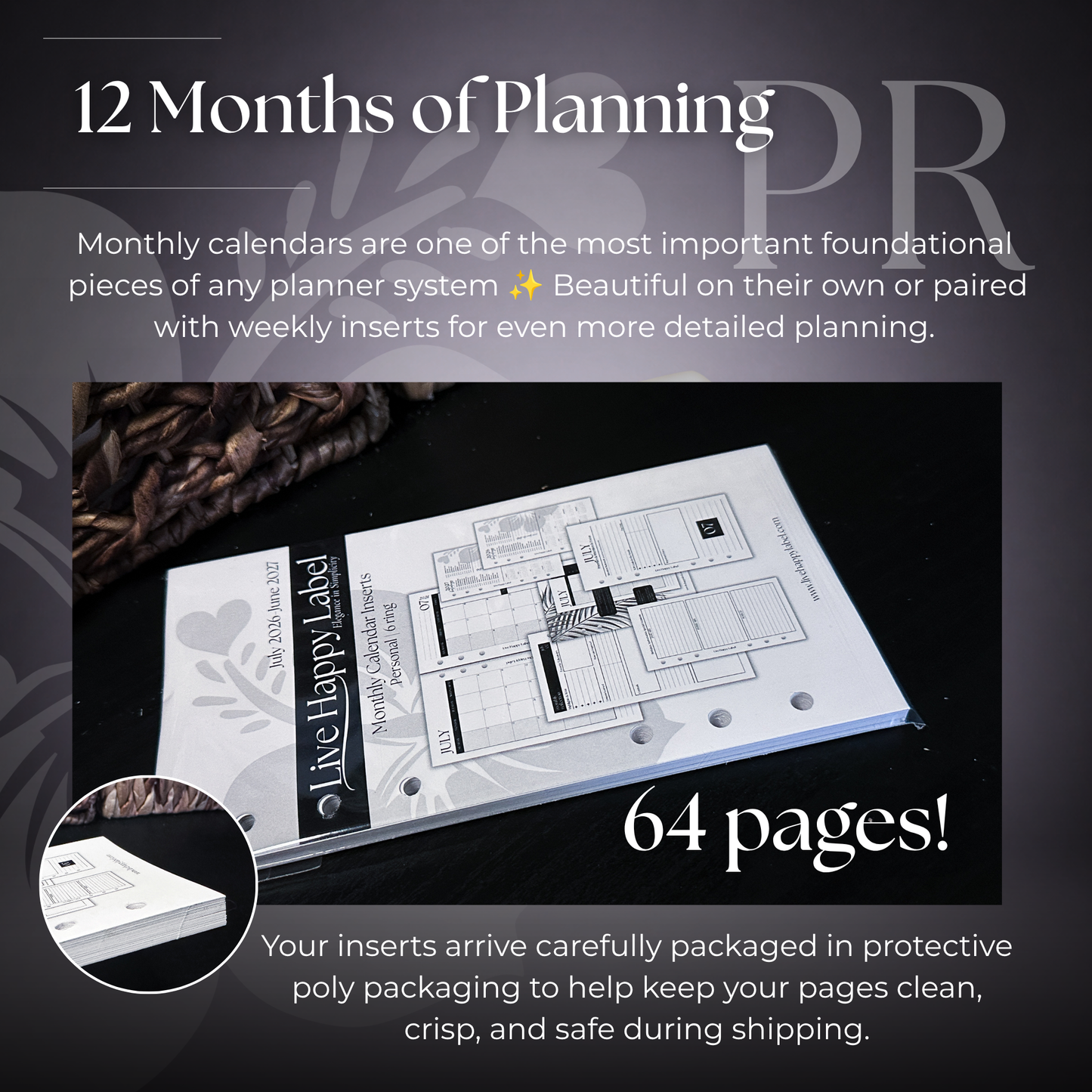 2026-2027 Monthly Calendar  MO2P | Personal 6-Hole Ringbound