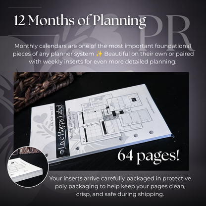 2026-2027 Monthly Calendar  MO2P | Personal 6-Hole Ringbound