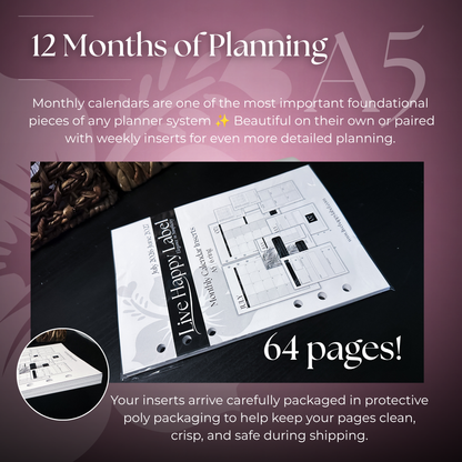 2026-2027 Monthly Calendar  MO2P | A5 6-Hole Ringbound