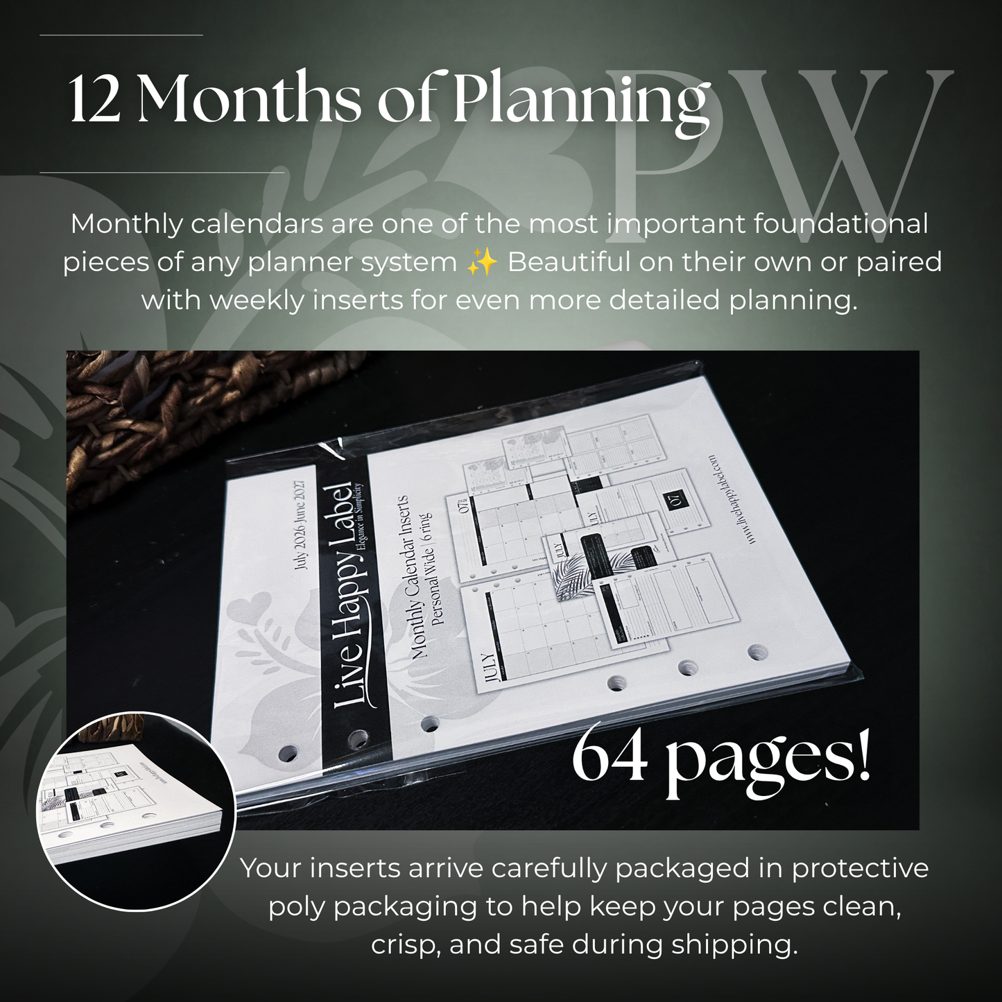 2026-2027 Monthly Calendar  MO2P | Personal Wide 6-Hole Ringbound