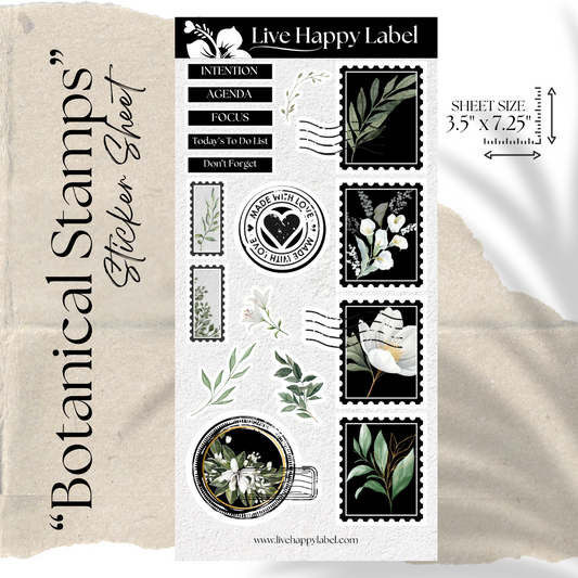 "Botanical Stamps" Sticker Sheet | LHL24104