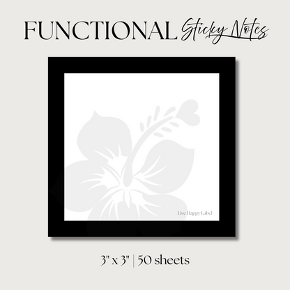 Hibiscus | Functional Sticky Notes | 3" x 3"