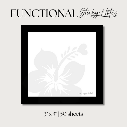Hibiscus | Functional Sticky Notes | 3" x 3"