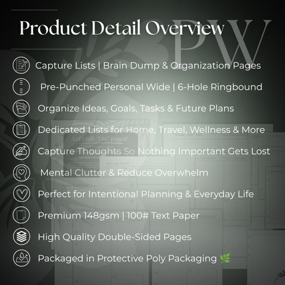 Capture List Hub | Personal Wide 6-Hole Ringbound