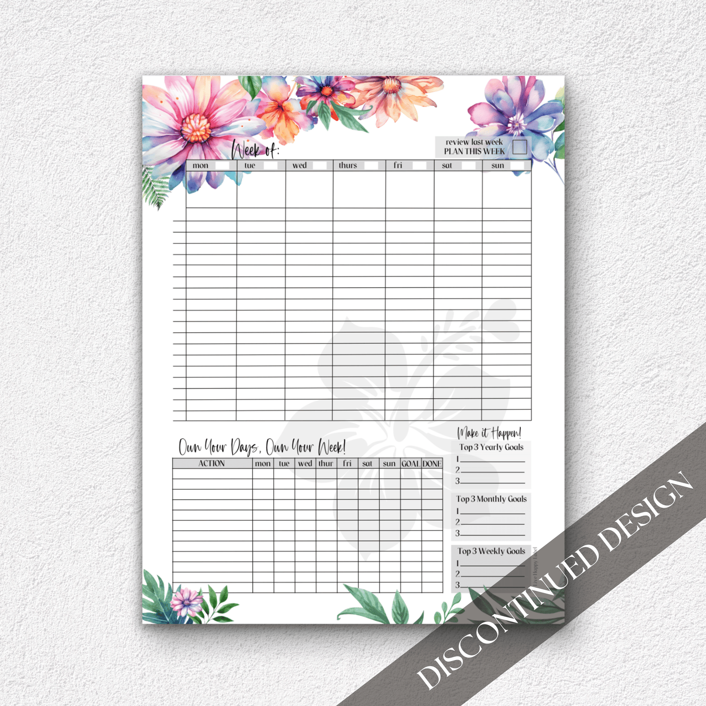 Weekly Planner Notepad | MilaMai Collection ~ 8.5" x 11"