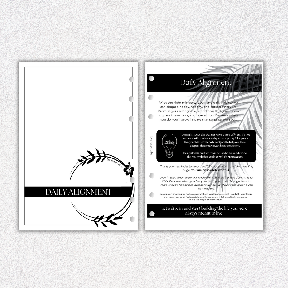 Daily Alignment aka Morning Rituals | A5, 6-ring