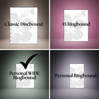 2026-2027 "BOX" Layout Weekly Planner WO4P | Personal Wide 6-Hole Ringbound