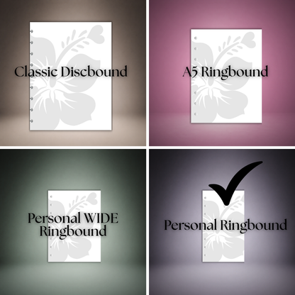 2026-2027 "Horizontal" Layout Weekly Planner WO2P | Personal 6-Hole Ringbound