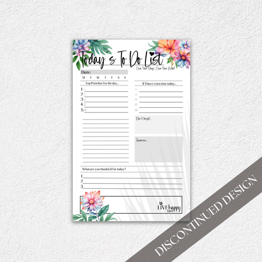 Daily To Do List Notepad | MilaMai Collection ~ 5.5" x 8.5"