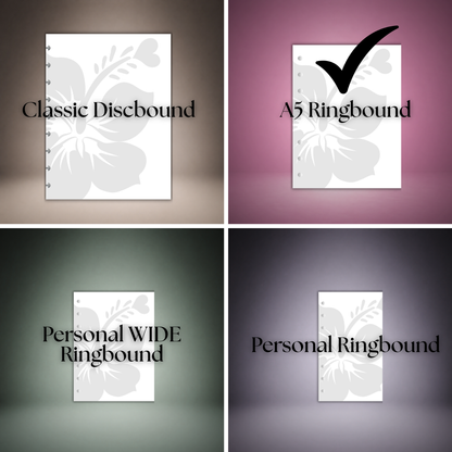 2026-2027 "Horizontal" Layout Weekly Planner WO2P | A5 6-Hole Ringbound