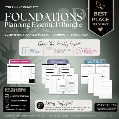 2026-2027 Foundations Essentials ***BUNDLE*** | Personal Wide 6-Hole Ringbound