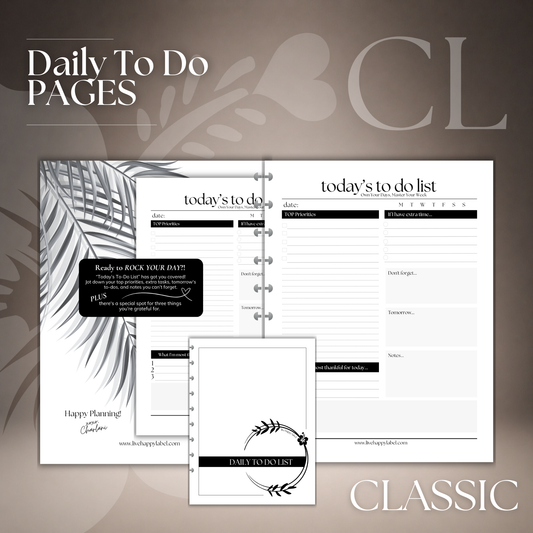 Daily To Do List Inserts | Classic 9-Hole Discbound