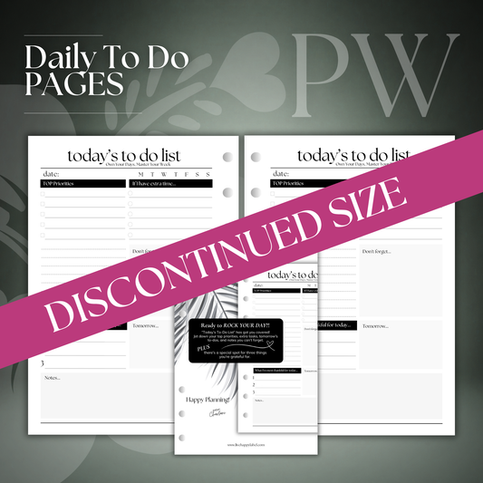 Daily To Do List Inserts | Personal Wide 6-Hole Ringbound