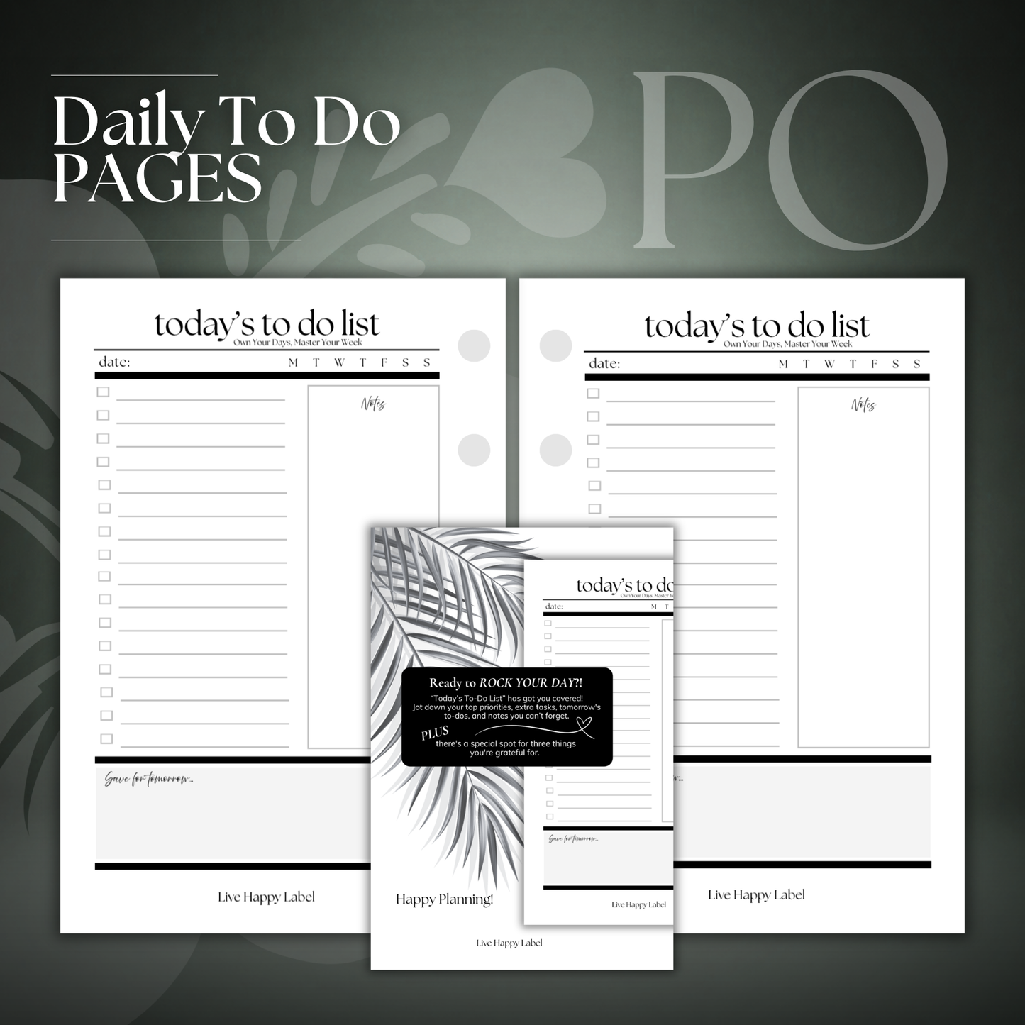 Daily To Do List Inserts | Pocket 6-Hole Ringbound
