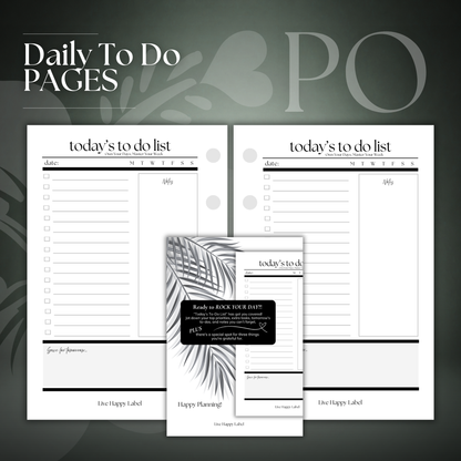 Daily To Do List Inserts | Pocket 6-Hole Ringbound
