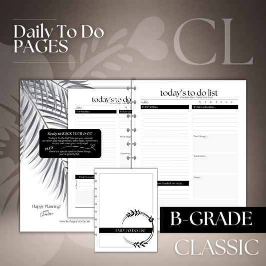 Daily To Do List Inserts | Classic 9-Hole Discbound (B-GRADE)